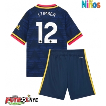 Camiseta Arsenal Jurrien Timber #12 Visitante Equipación para niños 2026-27 manga corta (+ pantalones cortos)
